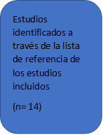 Estudios identificados a través de la lista de referencia de los estudios incluidos
(n= 14)
