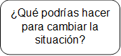 ¿Qué podrías hacer para cambiar la situación?